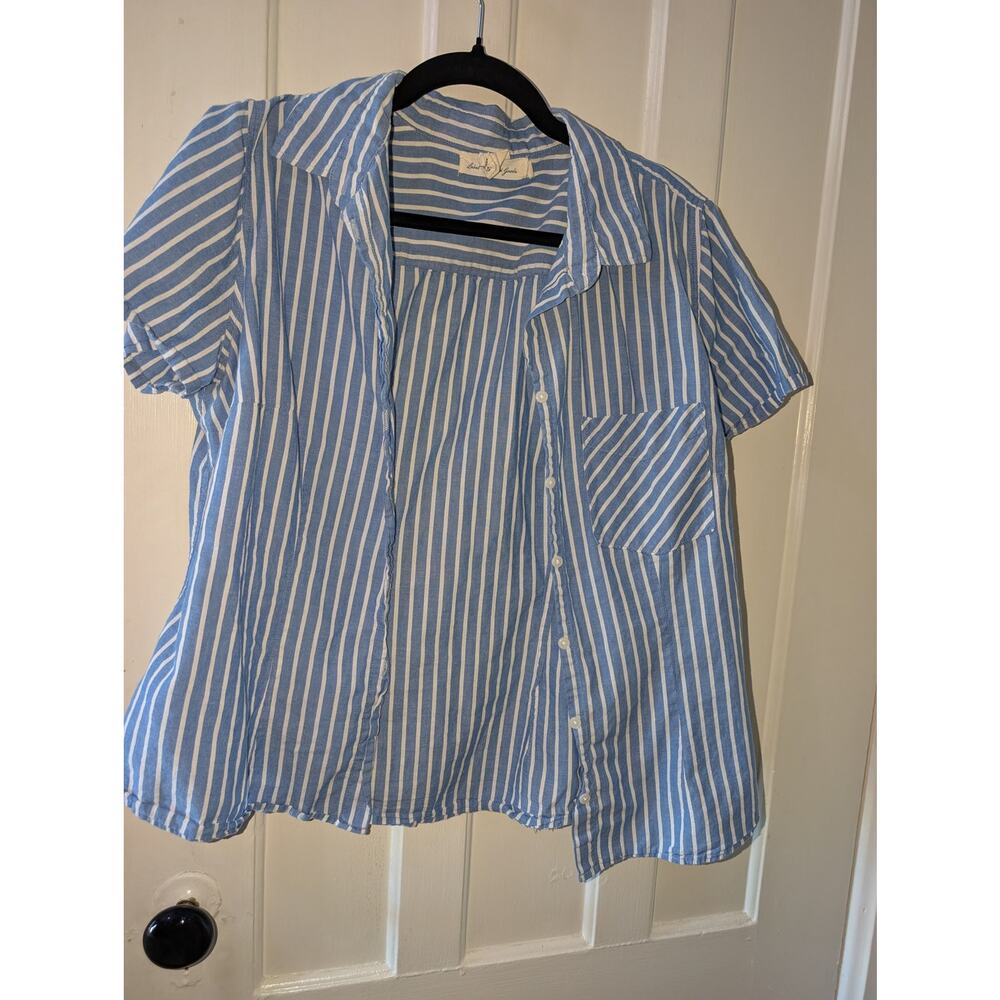 100% cotton striped beach shirt size L